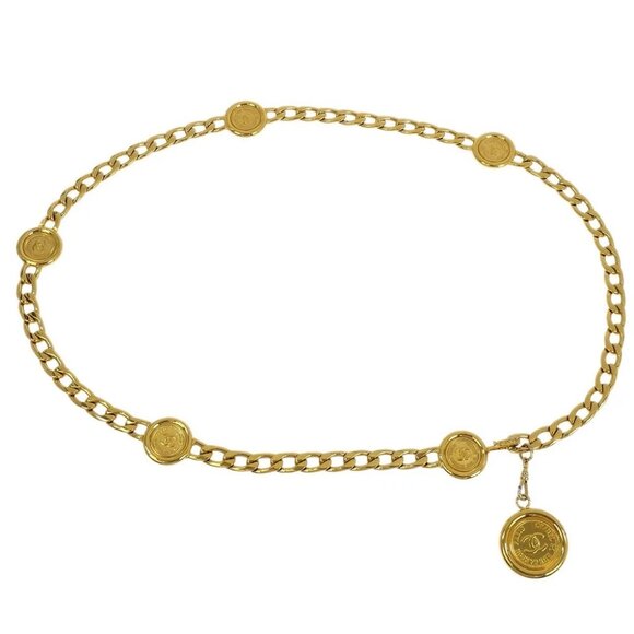 Chanel Chain Belt Medallion Gold Small Good 186924 - Picture 1 of 4